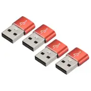 USB C Female to USB Male Adapters Type C to USB Converters Red/4 Pcs