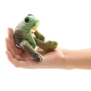 NEW PLUSH SOFT TOY Folkmanis 2780 Mini Sitting Frog Finger Puppet 12cm