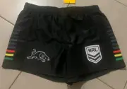NRL Penrith Panthers Mens Black Footy Shorts Size Medium