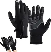 [Generic] Touchscreen Cycling Gloves, Windproof Running Gloves, Winter Gloves, Non-Slip Mittens for Running Cycling Driving Hiking