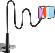 Gooseneck Phone Holder for Bed, Flexible Lazy Arm Cell Phone Holder 360 Adjustable Clamp Bracket Mount Desk for iPhone 14 Pro Max Plus 13 12 Pro Max Mini 11 Pro Xs XR X 8 Samsung S22 S21 Phones