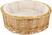 Wicker Bread Basket with Cloth Liner Rattan Storage Container for Keys Snacks and Fruits for Desktop and Dressing Table Organization