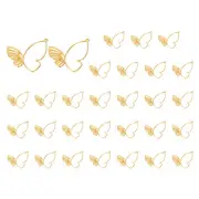 30 Pcs Alloy Butterfly Charm Open Back Bezel Frame, Light Gold, 1.54" x 1.5"