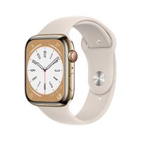 Apple Watch Series 8 GPS + Cellular 41mm Gold Stainless Steel Case Starlight Sport Band Regular