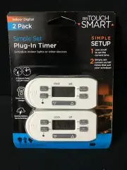 myTouchSmart Simple Set Plug-In Timer Indoor Digital 2-Pack NEW 26745