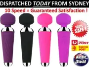 Girls 10 Speed Rechargeable Dildo Wand Vibrator Clit Stimulator AV Sex Adult Toy