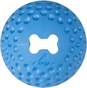 Rogz Boredom Buster Gumz Bounce Fetch Ball Dog Toy Blue Small