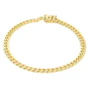 14K Yellow Gold Solid 5mm Miami Cuban Link Chain Bracelet Men 7" 7.5" 8" 8.5" 9"