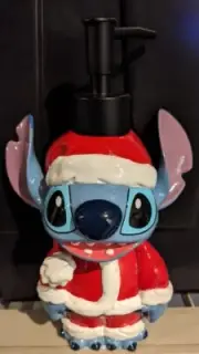 Disney Stitch Soap Lotion Pump Dispenser Santa Clause Suit NEW FREE SHIPPING