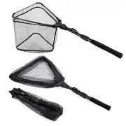 Fishing Net Fish Landing Net, Foldable 16"/40cm Hoop Size (Telescopic Pole)