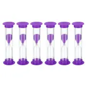 1 Minute Sand Timer, 6Pcs Small Sandy Clock, Count Down Sand Glass Purple