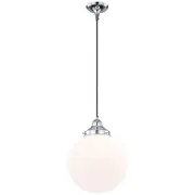 10 inch White Matt Glass Period Lighting Cloth Cord Chrome Pendants Lights Sphere Modern