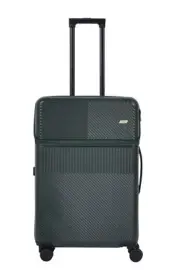 26" Travel Suitcase Front Open Cover Case & USB Charging Port Rolling Luggage