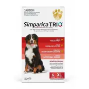 Simparica Trio 6 pack for dogs 40.1-60kg - Flea, Tick and Worming Treatment *RE