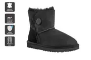 UGG Outback Premium Australian Sheepskin Short Button Boot (Black)