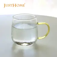 在飛比找momo購物網優惠-【Just Home】清透感線條耐熱玻璃馬克杯380ml(杯