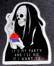 SKELETON STICKER✨☠️✨2 3/4” X 2”✨GLOSSY✨CELEBRATE✨AWESOME✨