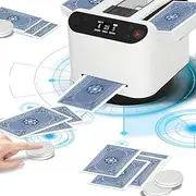 Automatic Card Shuffler and Dealer 2-in-1,2 Decks Card Dealer with Wireless Remote 360°Rotating,Ultra Quiet, Rechargeable, Works with UNO, Taco Cat Goat Cheese Pizza, Five Crowns, Monopoly Deal,etc