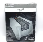 Celebrate It Halloween Black Lace Skeleton Table Runner - 18" x 72.5" M1