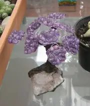 Brazilian Amethyst HEALTH Crystal Bonsai Gemstone Tree On Amethyst Druzy Base