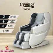Livemor Massage Chair Electric Recliner SL-track Shiatsu Massager White Varitas