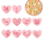 10pcs Conversation Hearts 3D Cookie Moulds Cartoon Pressable Embossing Cutters