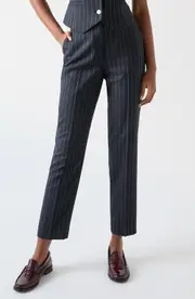 LK Bennett Bella Pinstripe Pants in Navy at Nordstrom, Size 14 Us