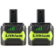 2x Ryobi 18V 6.0 Ah P108 P104 ONE+ Plus BPL-1815 Compatible Battery