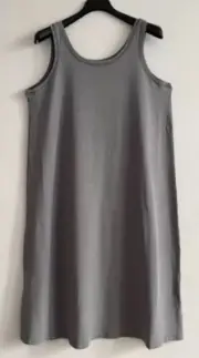 NWT Eileen Fisher STEEL Org. Cotton Jersey Full Length Tank Dress L