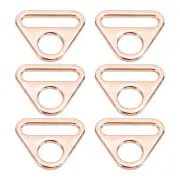 6Pcs 0.98 Inch Triangle Buckle Adjuster D Ring Triangle Buckles Rose Gold