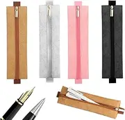 4 Pieces Pen Holder for Notebook, Pen Pouch Sleeve Pencil Holder for Notebook Book Planner, Pen Pouch Sleeve Pencil Holder for Notebook Book Planner(Black,White,Pink,Beige)