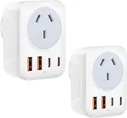 Japan Travel Adapter, Vrythn AU to Japan Plug Adapter Type A Travel Power Plug for Japan,Philippines,Canada,Mexico,China,Jamaica,Peru and More-5 in 1 Adapter (2 Pack)