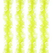 5Ft Feather Boa, 4 Pcs Artificial Fluffy Feather Boas, Fluorescent Yellow