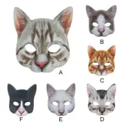 Halloween Animal Head Cosplay Headgear Cat Mask Fancy Dress Up Carnival Props