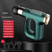 GGP Green Heated Mini Fascia Massage Gun Lcd Display, Muscle Recovery Tool, 32 Adjustable Levels