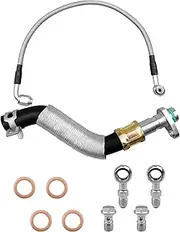 Turbo Turbocharger Oil Feed Line & Oil Return Line & Gasket Seals Set Compatible with MINI Cooper R55 R56 R57 R58 R59 R60 R61, Turbo Oil Feed Line kit Replace 11657534454 11658617069 11427557009