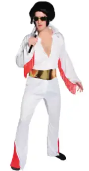 Mens Elvis Costume Elvis Presley Adult Dress Up Rock & Roll Costume Party