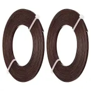 18 Gauge 3mm Wide Flat Wire, 16.4Ft 2 Roll Bendable Flat Bezel Wire, Coffee