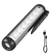 Mini Pocket COB LED Flashlight Magnetic Torch Light Lamp Rechargeable Camping