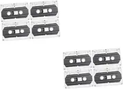 8 Pcs Blank Audio Tape Cassettes Casettes Tape Recording Audio Cassette Replacement Cassette Tapes Blank Red Cassette Clear Tape Blank Cassette Recordable Audio Tapes Plastic Black