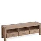 TV Cabinet with 3 Storage Drawers with Shelf Solid Acacia Wooden Frame Entertain