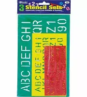 Lettering+Number Template Stencil Sets 10/17/27 mm Size [3-Pack] Upper+Lowercase