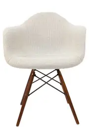 SK Designer Living Replica Eames DAW Eiffel Chair - Fabric & Walnut