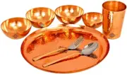 Copper Hammered Design Dinner Set 8 Pieces