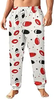[Generic] Men's Sweatpants, Sketch Rugby Balls with Stars-112, Polyester Joggers, Sweatpants Jogging Pants for Workout Running