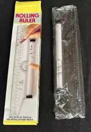 NOS Vintage 12" Rolling Ruler Multi-Functional Drawing Instrument Original Box