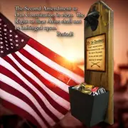 2nd Amendment Bottle Opener and Cap Catcher - Wall Mounted - Solid Pine