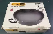 Futura Q 57 Non-Stick Deep-Fry Pan(Kadhai) 4.0 Litre with Steel 4 Liter, Gray