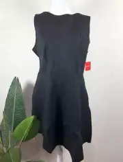 SPANX The Perfect Fit & Flare Ponte Stretch Black Dress Pockets Size 2X