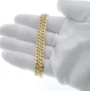 5mm Miami Cuban Link Chain Men Necklace 14k Gold Plated Stainless Steel 24" G16